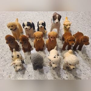 Vintage Flocked Dogs Barbie/Dollhouse Pet Lot Of 15